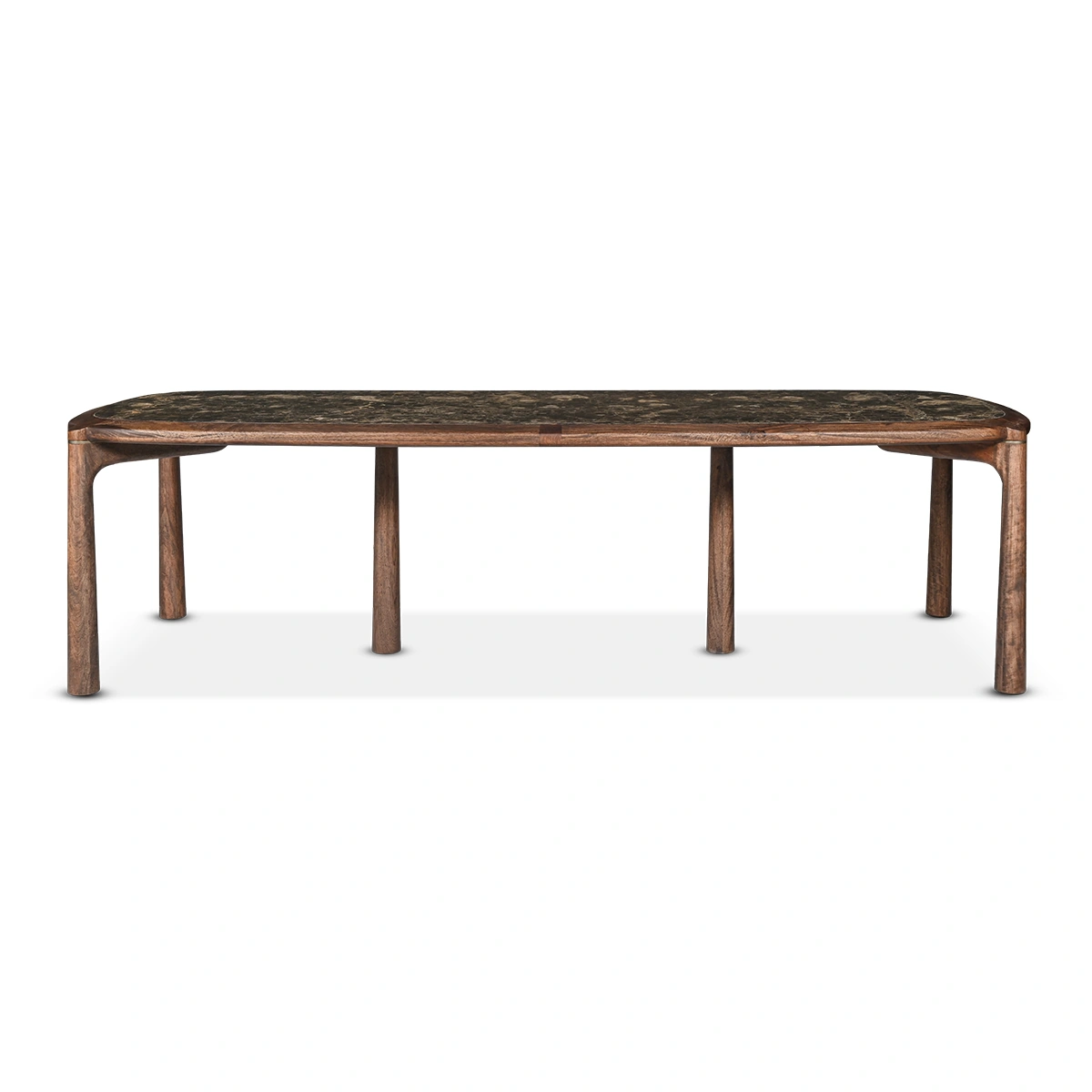 Astra Dining Table – Brown | Wood and Marble Construction, Bold Modern Form & Contemporary Dining Presence