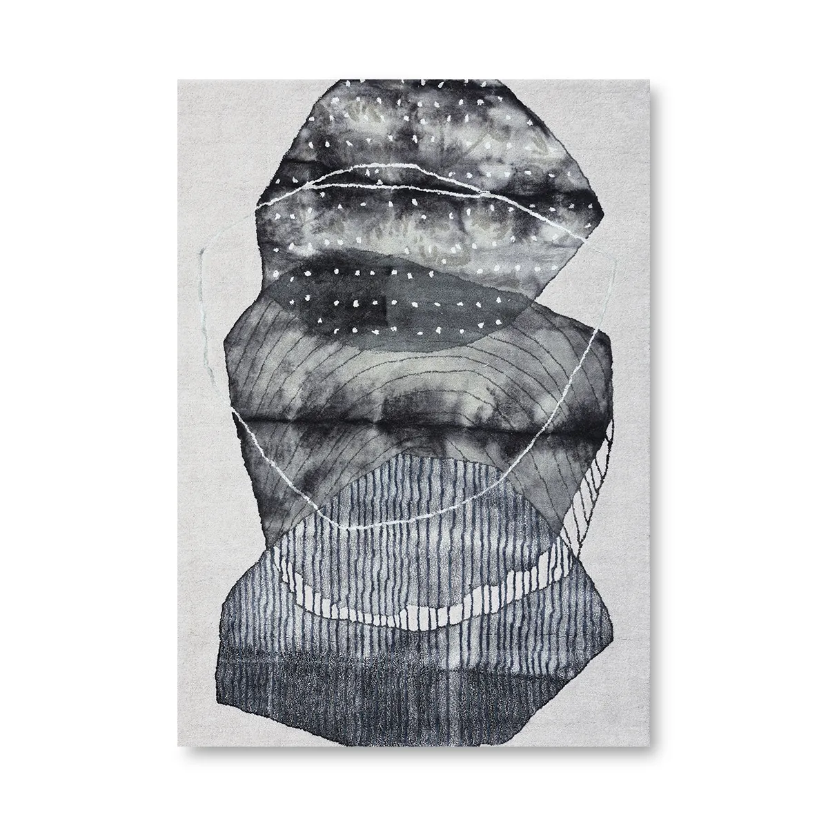 Stefen Carpet – Blue Ivory | Wool Viscose Blend Construction, Hand Tufted Texture & Soft Contemporary Interior Carpet