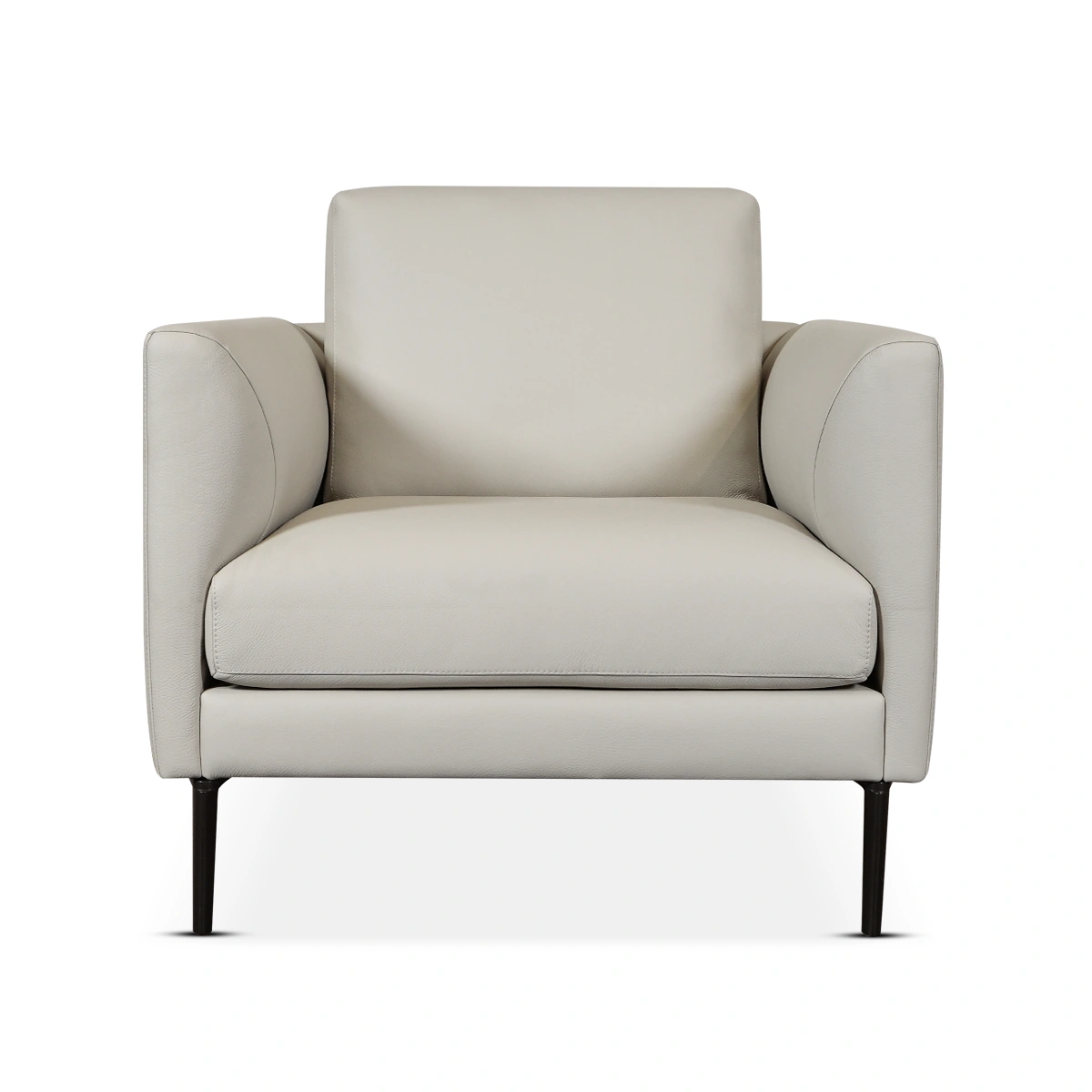 Tobago Armchair – Beige | Leather Upholstery Accent Chair with Supportive Form and Contemporary Living Room Comfort