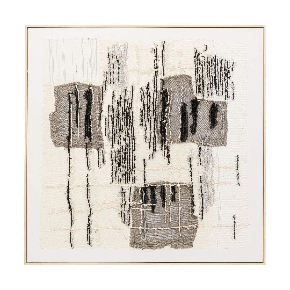 Cucito Framed Picture in Beige Cotton Canvas