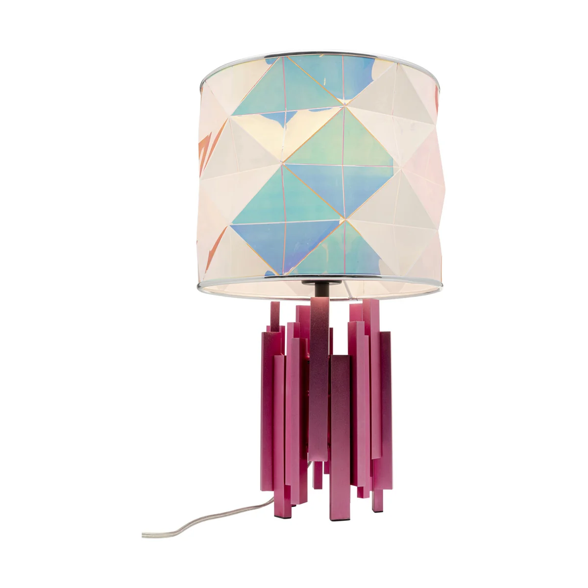 Coachella Colore Table Lamp in Multicolor Polyester and Lacquered Steel