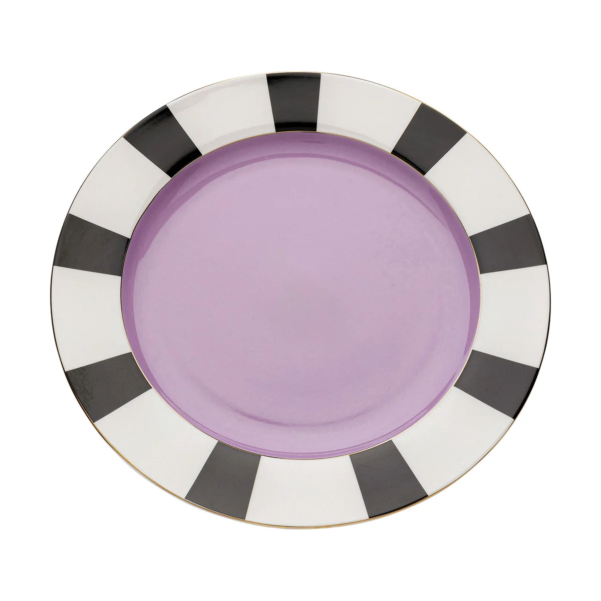 Harlequin Large Plate in Purple Fine Bone China Porcelain