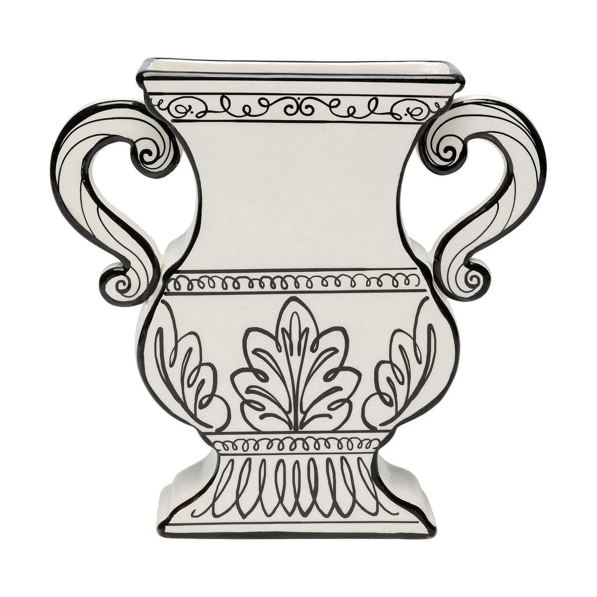 Favola Black Glazed Dolomite Vase, 24 CM