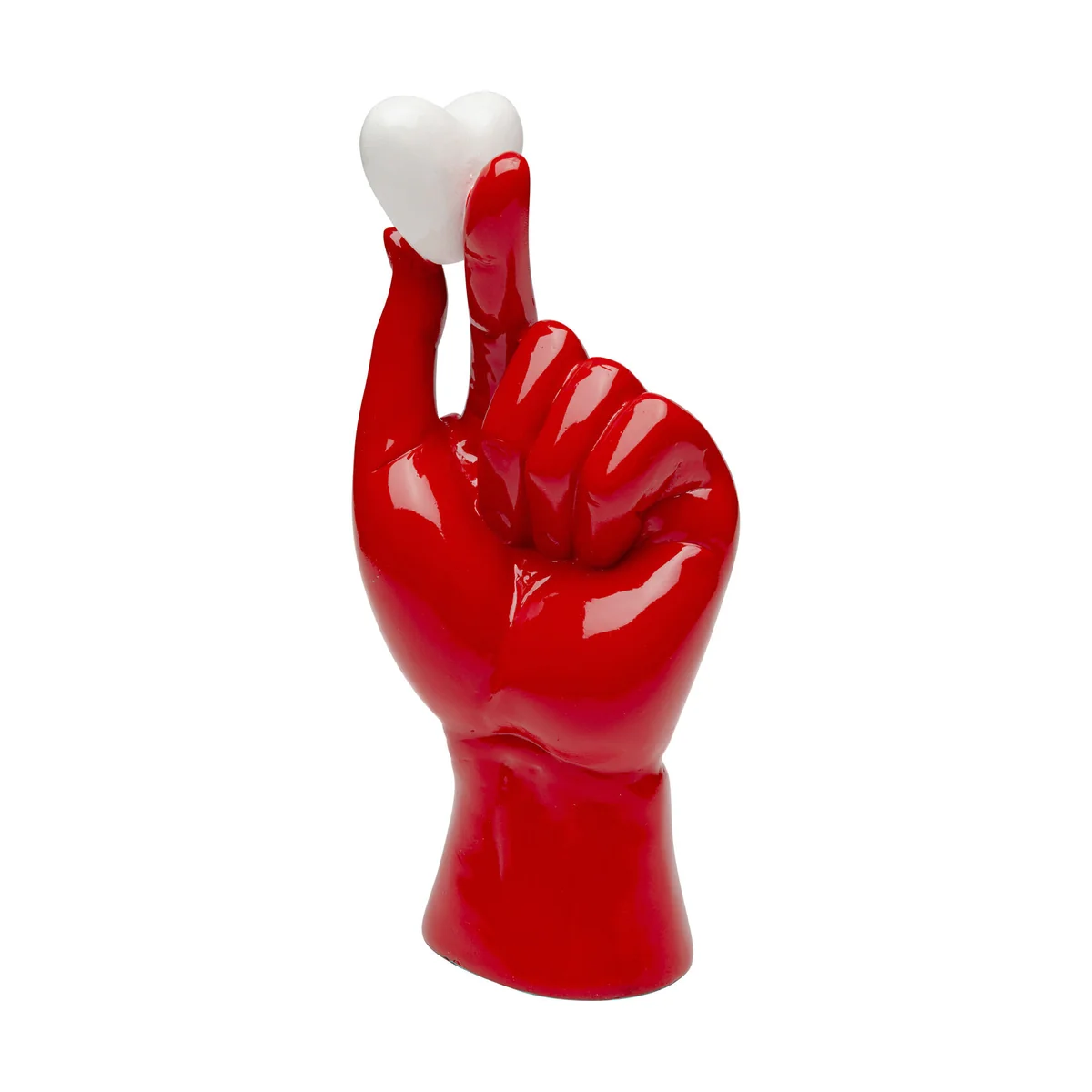 Holding Heart Decorative Object in Red Polyresin