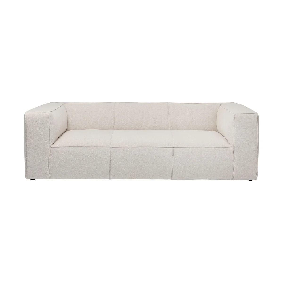 Cubetto Cream 3-Seater Sofa in Easy-Clean Chenille Fabric (220 cm)