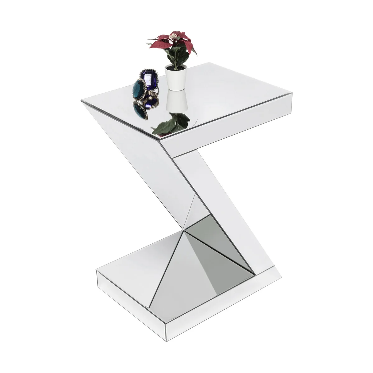 Luxury Z Glass Side Table - Mirrored