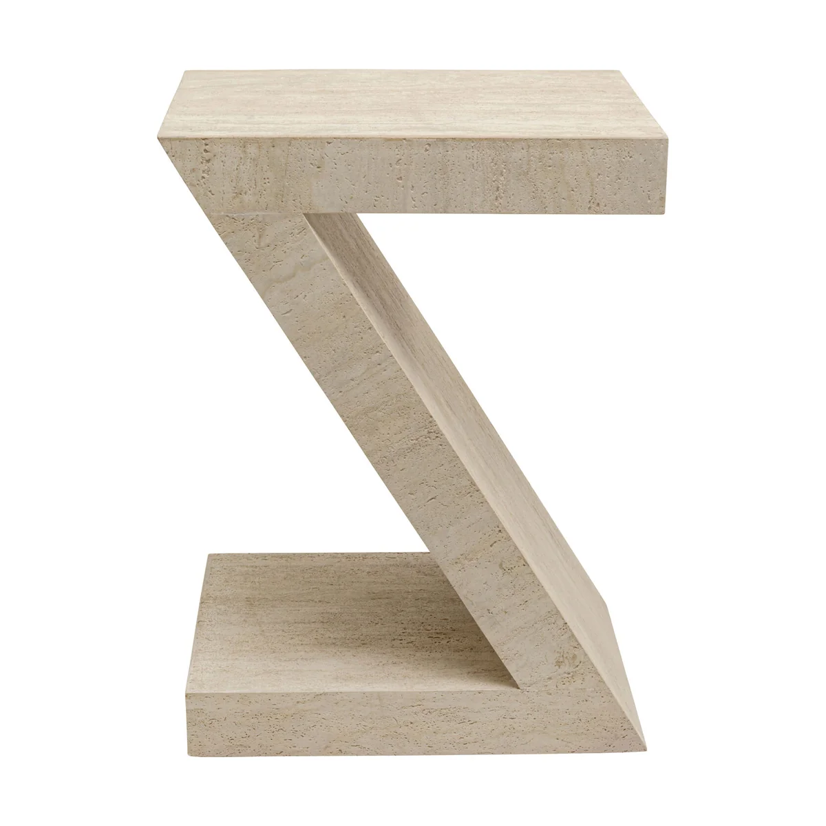Luxury Z Side Table in Beige Travertine – 44 x 33 x 60.5 cm