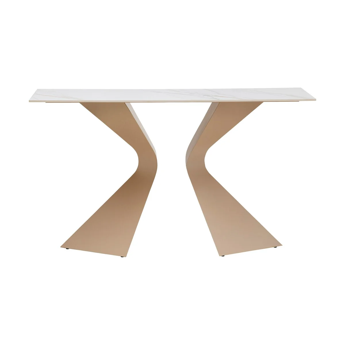 Gloria Console Table in Beige Ceramic and Greige Steel