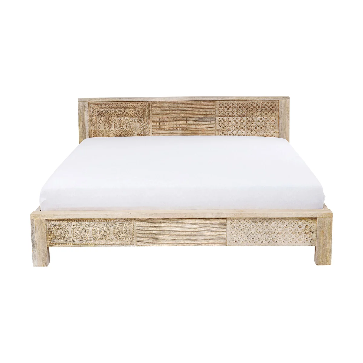 Puro Beige Solid Wood Bed, 160x200 cm