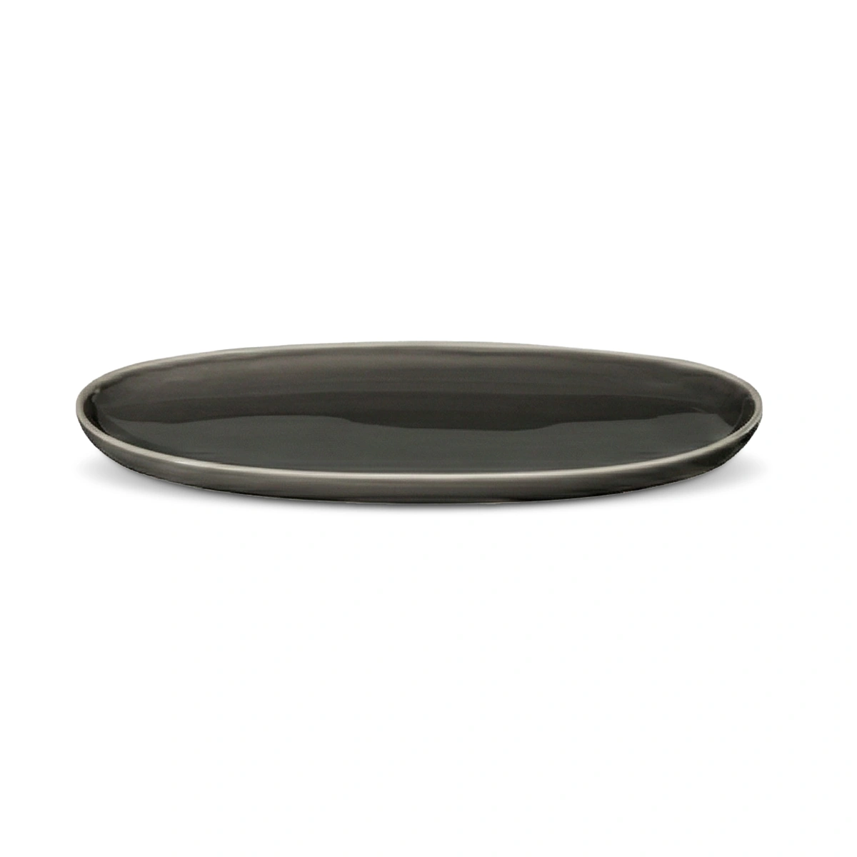 Semana Oval Plate – Caviar – Ceramic – Elegant oval serving