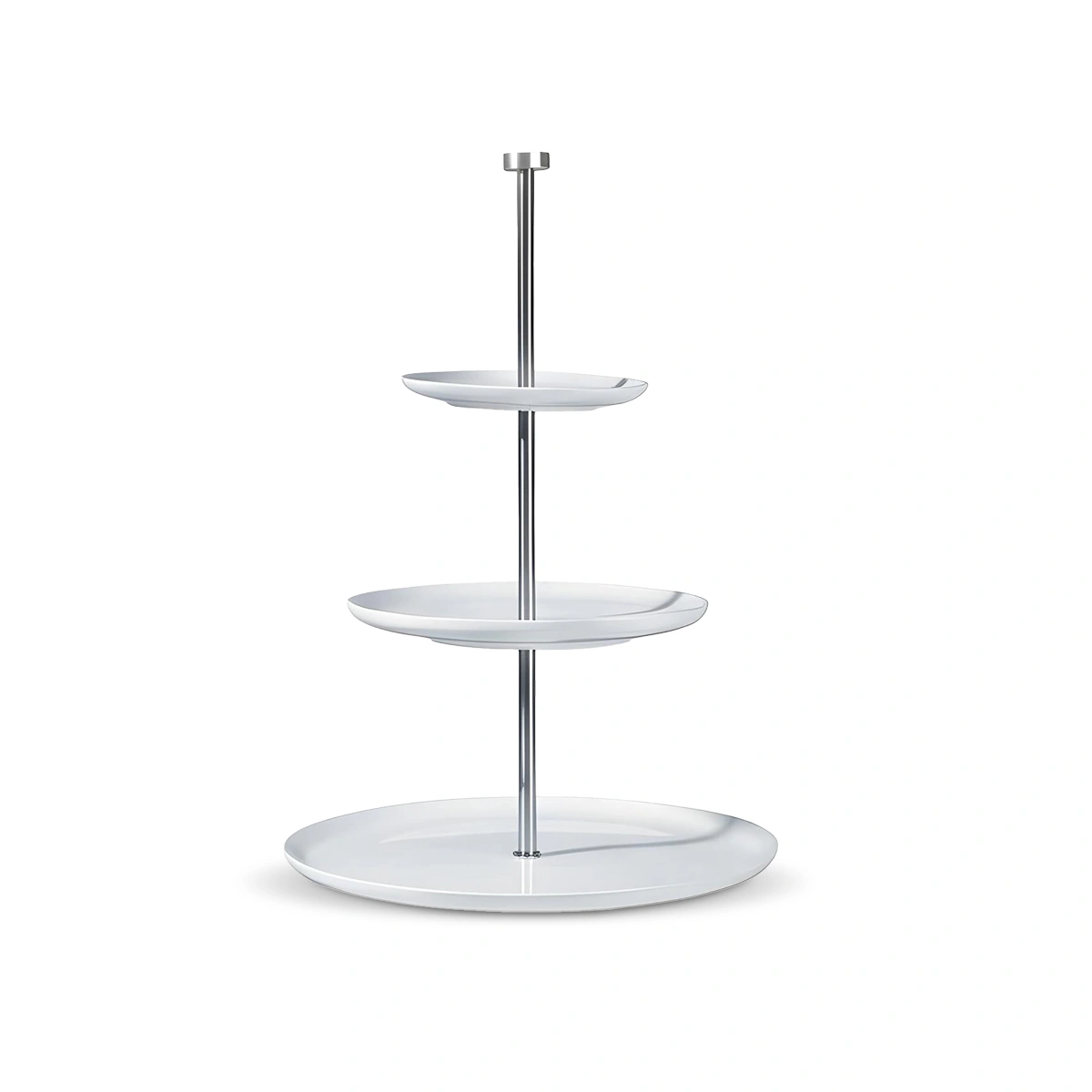 A Table Three-Tier Etagere – White – Ceramic – Tiered serving display