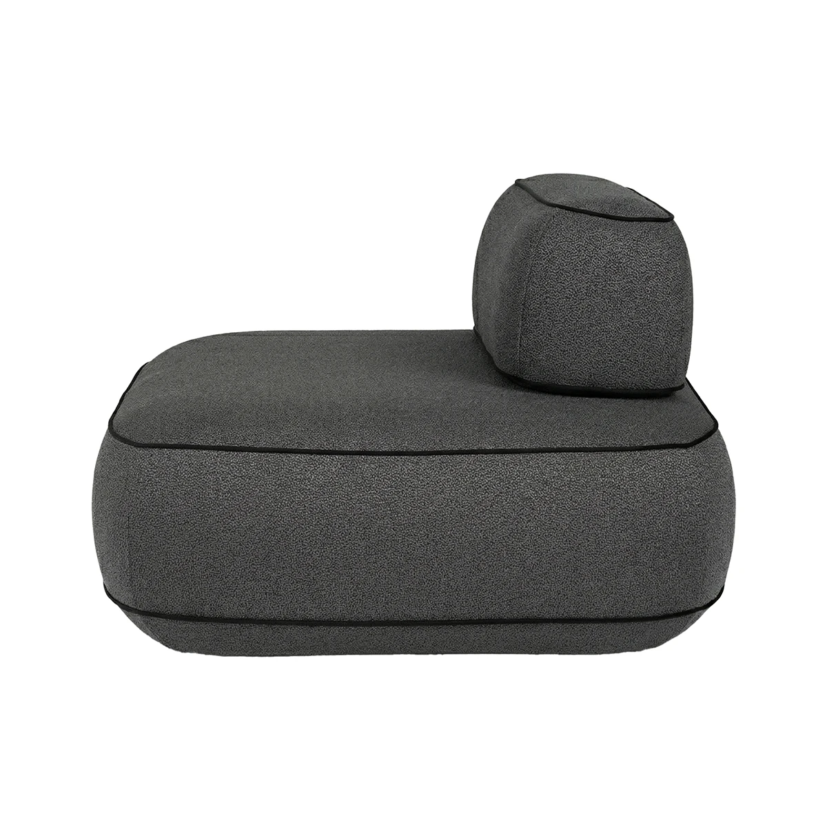 Skew 1 Seater Square Sofa – Black | Modern Boxy Design in Durable Polyester