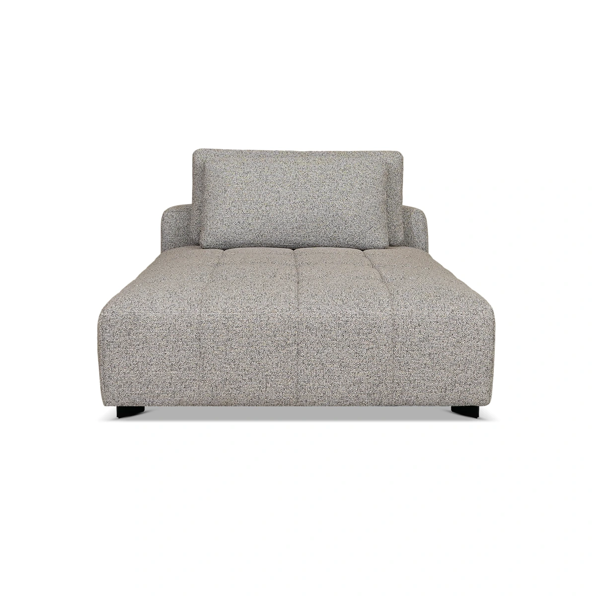Bella Vista Chaise Longue Dark Beige Fabric Upholstered Solid Beech Wood Frame with Foam Filling and Metal Plastic Legs