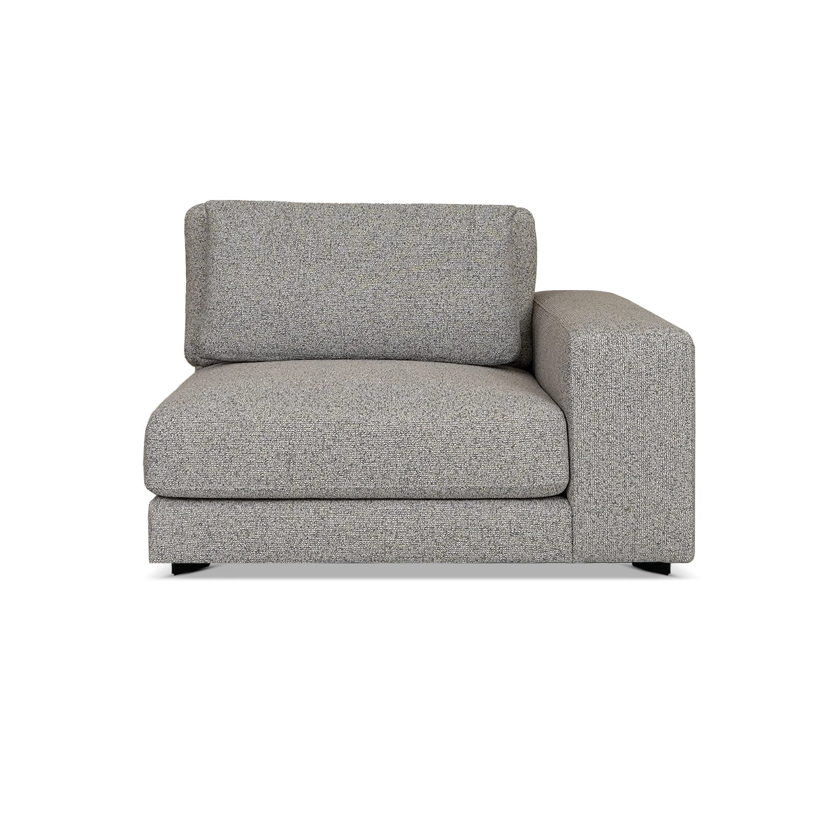 Bella Vista Single Seater with Armrest Dark Beige Fabric Upholstered Solid Beech Wood Frame with Foam Filling and Metal Plastic Legs