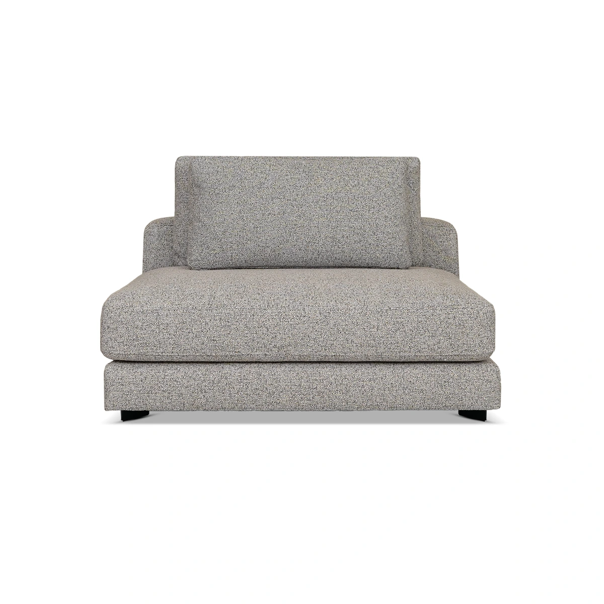 Bella Vista Single Seater Dark Beige Fabric Upholstered Solid Beech Wood Frame with Foam Filling and Metal Plastic Legs