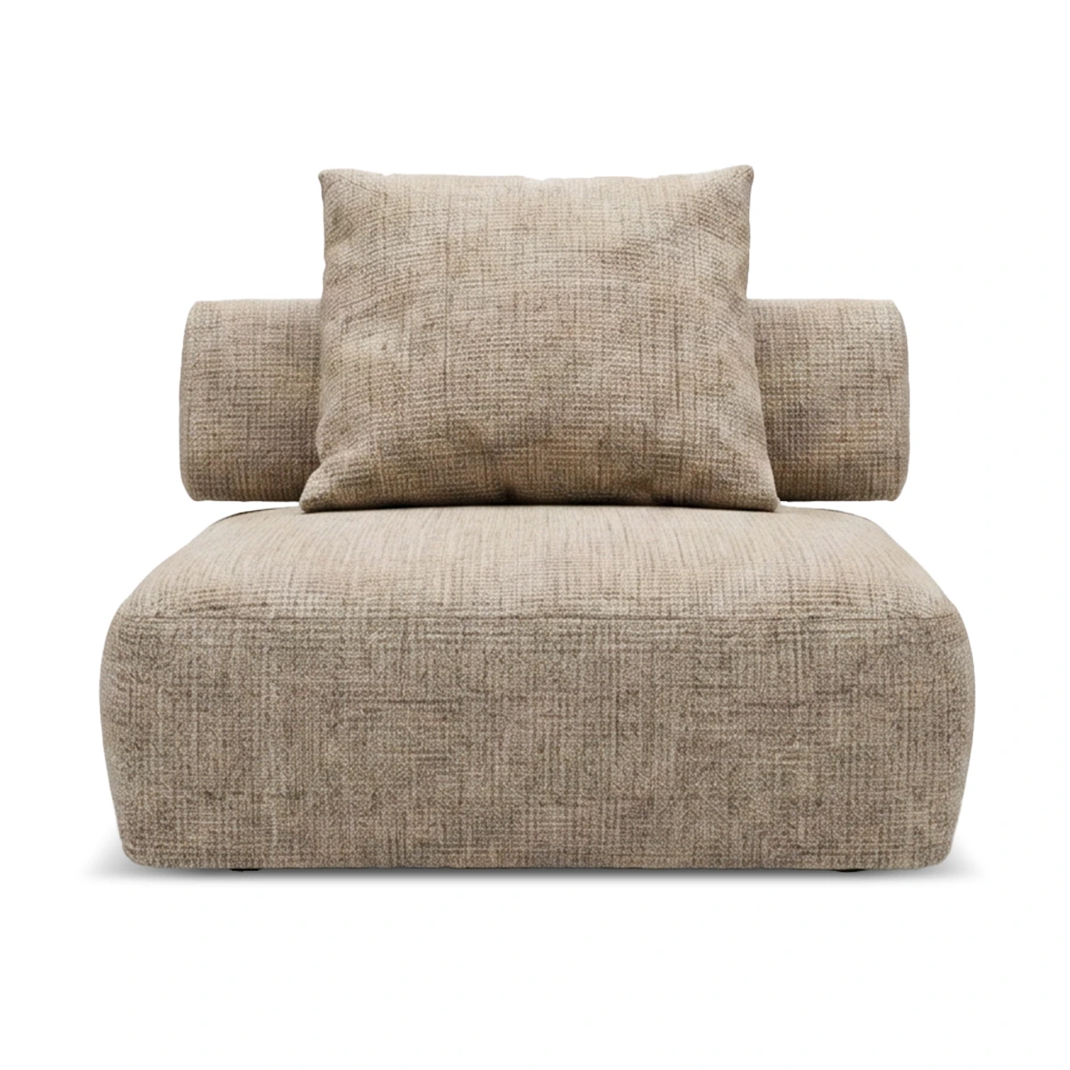 Goya Green Polyester Armless Accent Chair with Plush Foam Cushioning