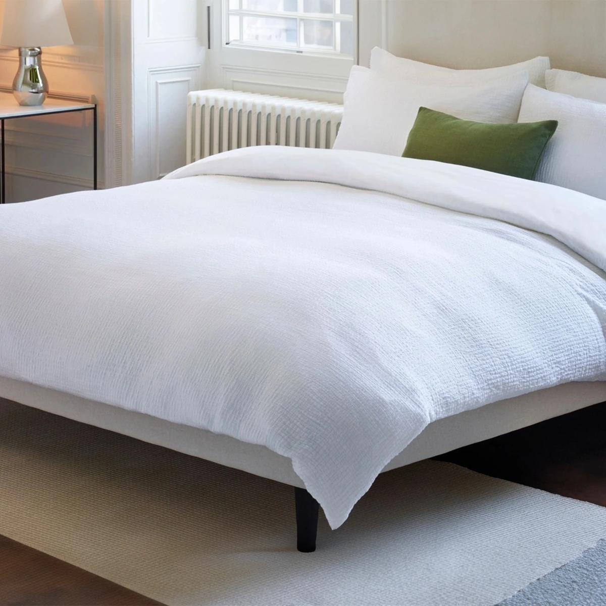 Jasper Conran Weave White Cotton Duvet Cover Set